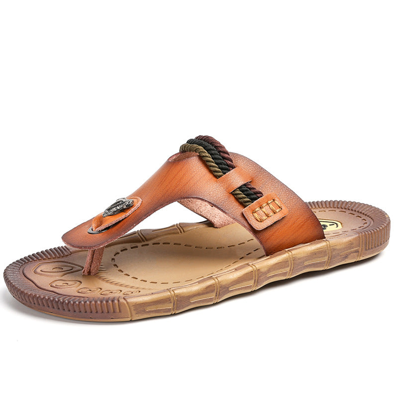 Korean version of men's flip-flop beach shoes